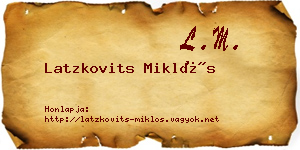 Latzkovits Miklós névjegykártya