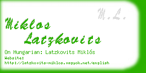 miklos latzkovits business card